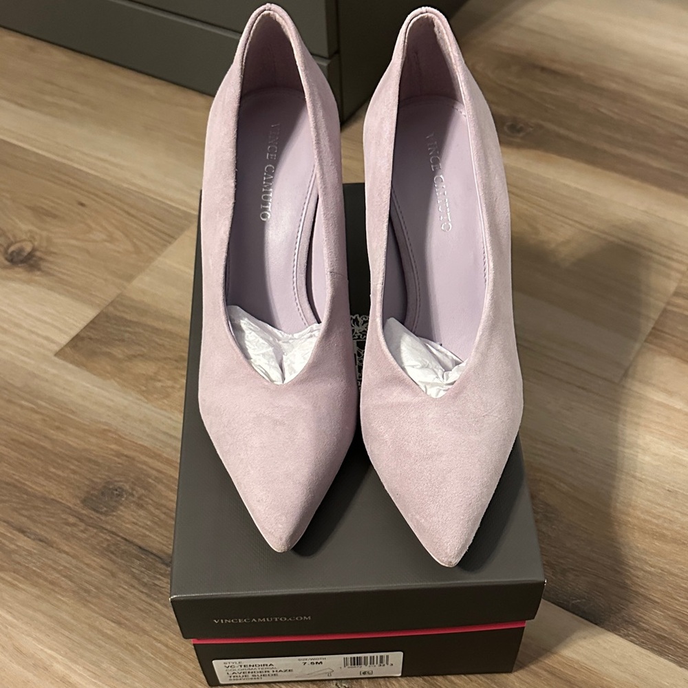 Vince Camuto lavender haze Suede Heels